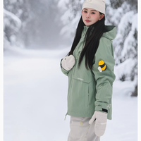 POSITIBEETY 3L Alpine Charm Padded Snow Jacket - Dusty Green
