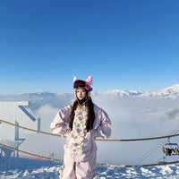 LMD Snow Pinky Plush Ribbon 3L Snowboarding Suit