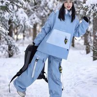 POSITIBEETY Contrasting Color Ski Suit