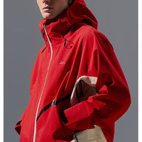 Person wearing a red jacket
