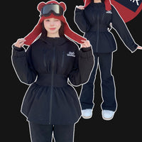 Skibear Elegant Slim-Fit Black Ski Suit