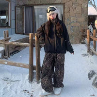Skibear Leopard Print Ski Suit