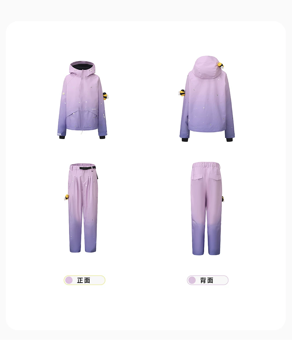 POSITIBEETY 3D Mirror Diamond Detachable Doll Snow Suit