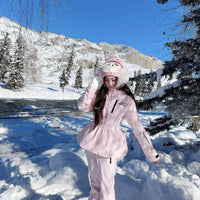 Skibear Pink Slim-Fit Ski Suit