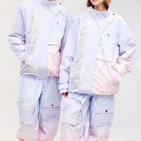 RandomPow Unisex Ombré Snow Jacket & Pants PurplePink Set | snow coat, trending | RicosBoutique