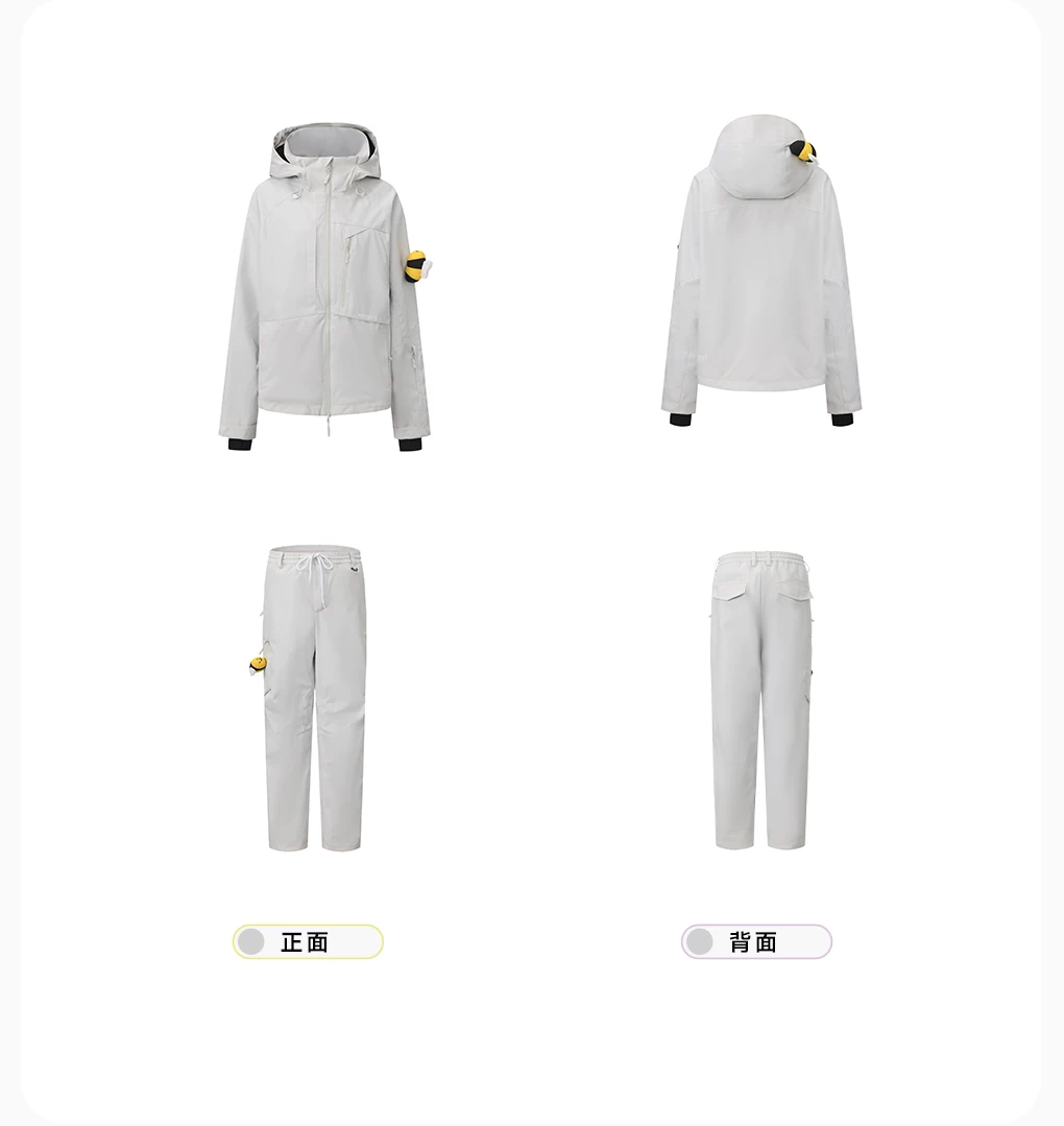 POSITIBEETY 3L Alpine Charm Padded Snow Jacket - Galaxy Grey