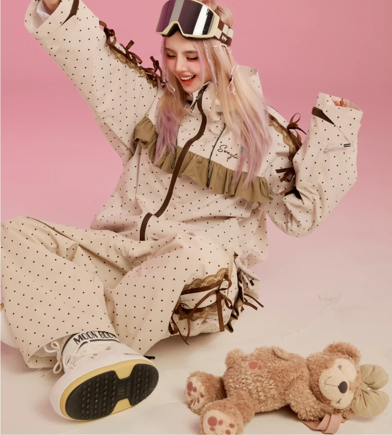 Swagli Lace Ribbon Snowboarding & Skiing Suit
