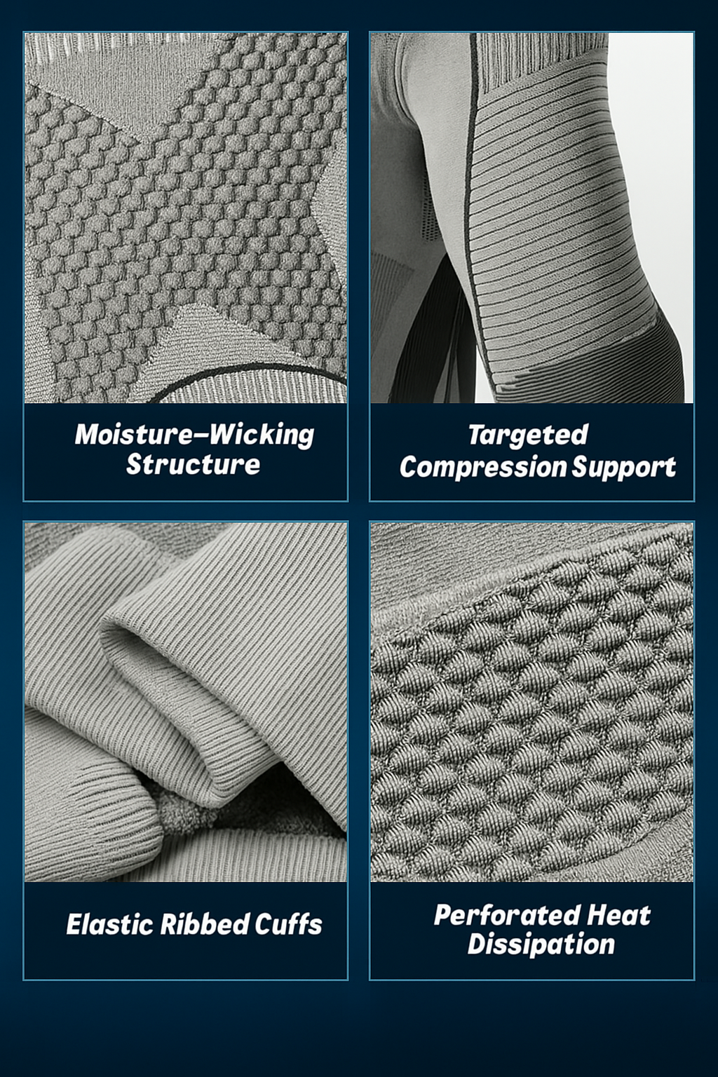 Winter Ski & Snowboard Seamless Thermal Base-layer Sets (For Men)
