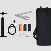 Kit for Inflatable Multisided Bathtub Includes Pump, Hose, Repair Kit, Backpack, and Strap