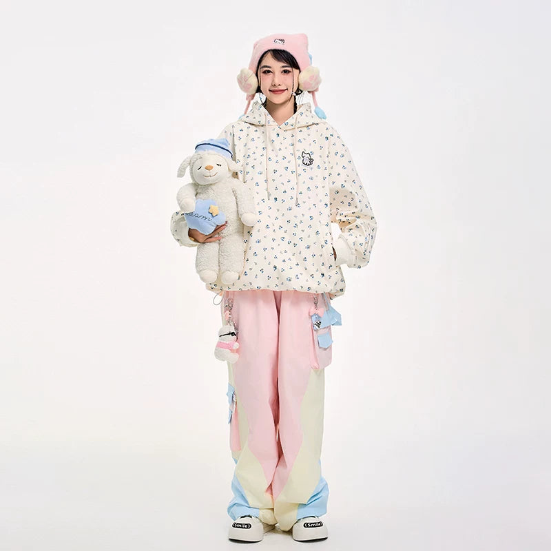 Lovely Ant Color-Blocked Waterproof Snow Pants