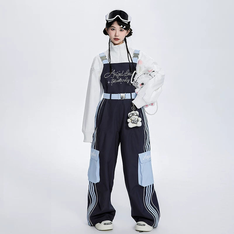 Lovely Ant Pearl-Accented Waterproof Ski Suit Set
