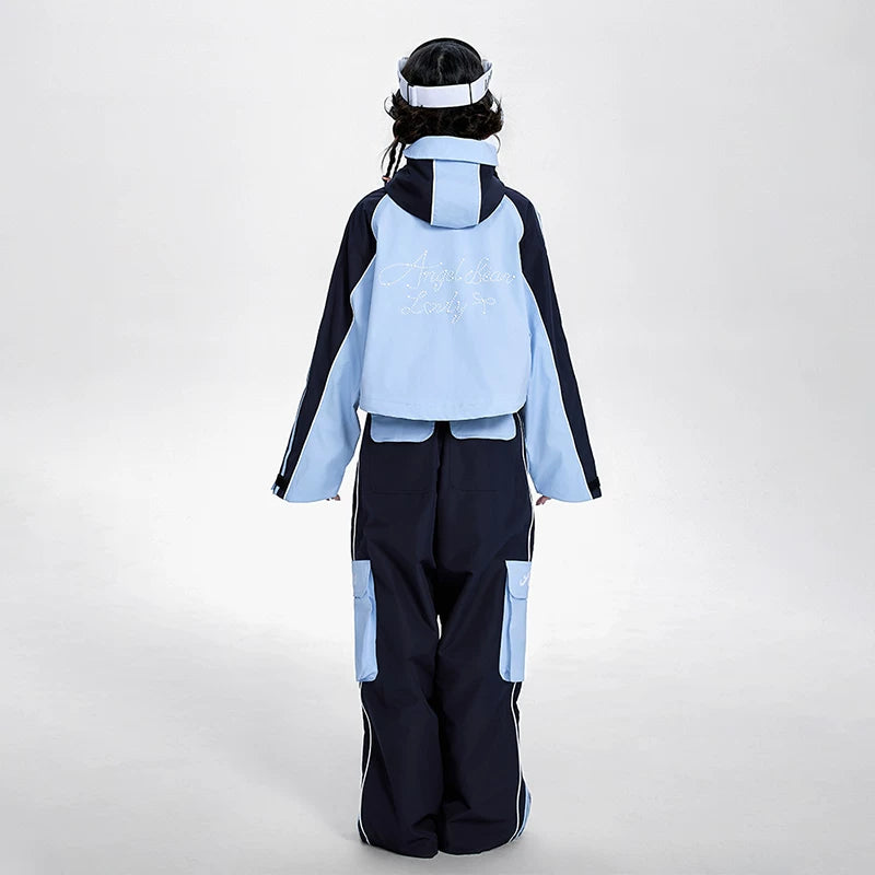Lovely Ant Pearl-Accented Waterproof Ski Suit Set