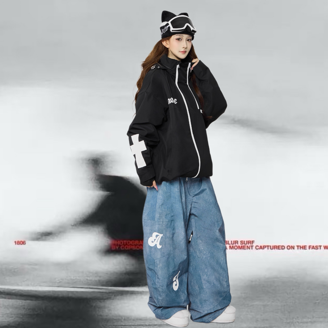 Ananie Printed Denim Look 20K Waterproof Ski Pants