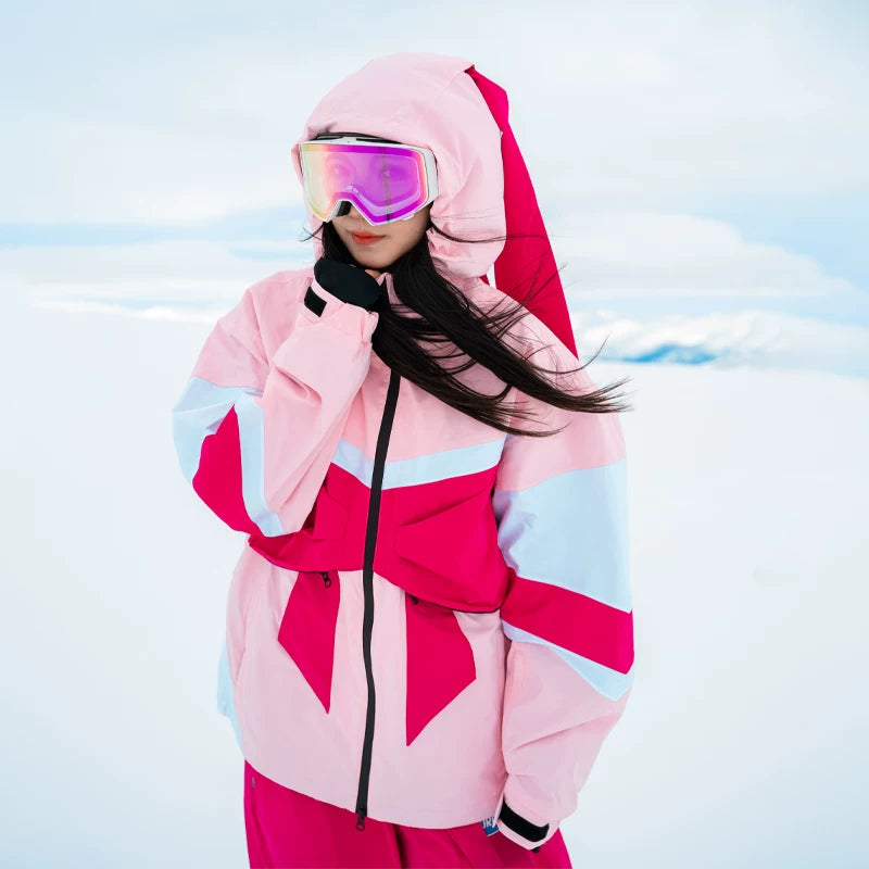 DOOREK Women’s Giant Bowknot Waterproof Ski Suit
