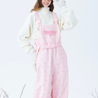 Molocoster Pink Heart Fur-Trimmed Ski Suit Set
