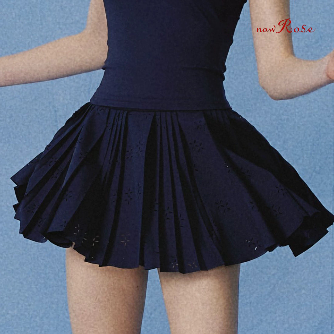 NowRose Bloom Cutwork Performance Tennis Skort