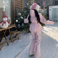 Skibear Pink Slim-Fit Ski Suit
