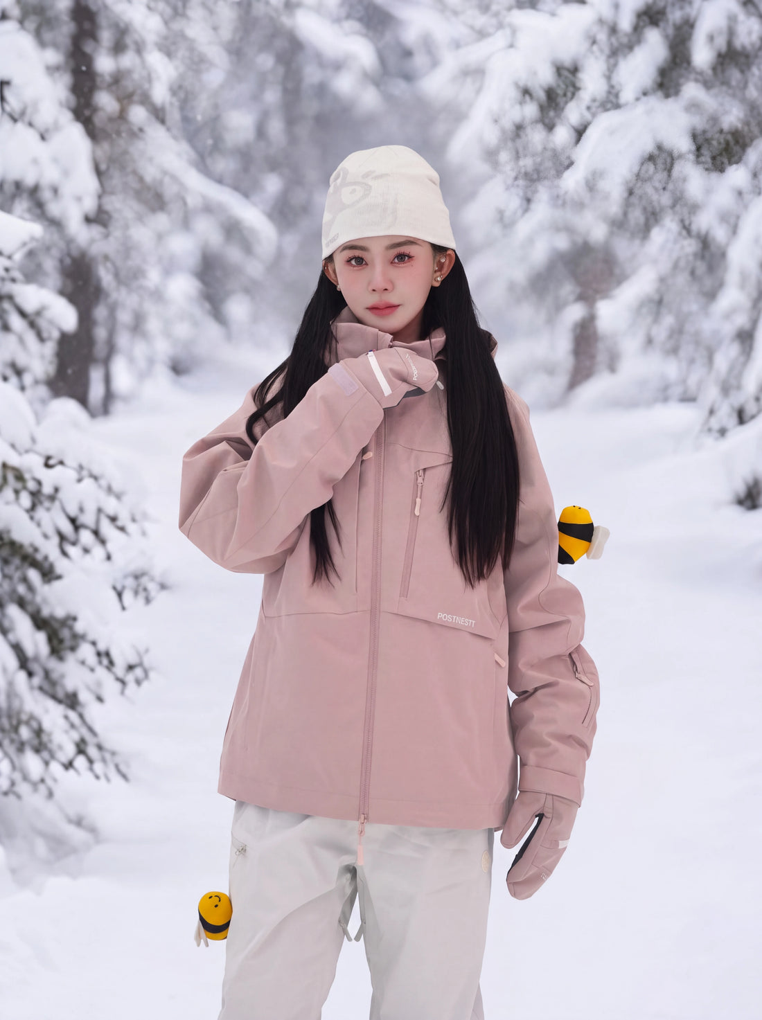 POSITIBEETY 3L Alpine Charm Padded Snow Jacket - Blossom Pink