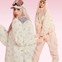 Swagli Floral Pattern with Fur Collar Snowboarding Jacket | Snow Jackets | 24/25 new, heart&floral, insulated, swagli, woman | Rico’s Snow Boutique