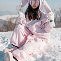DOOREK Long Bunny Ear Waterproof Ski Hoodie