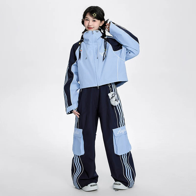 Lovely Ant Pearl-Accented Waterproof Ski Suit Set