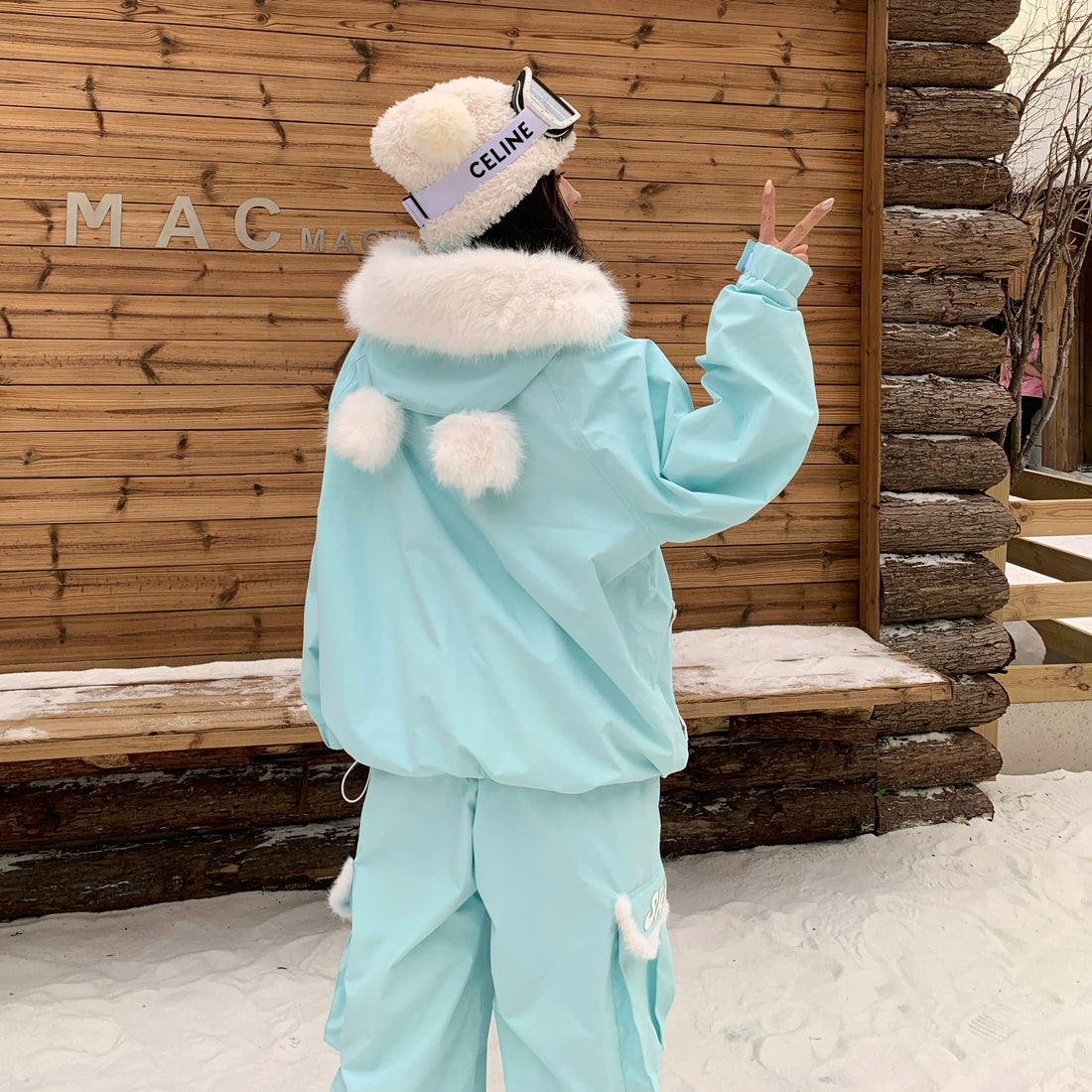 Skibear Arctic Mint Bear Skiing Suit