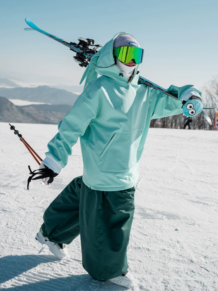DOOREK Long Bunny Ear Waterproof Ski Hoodie