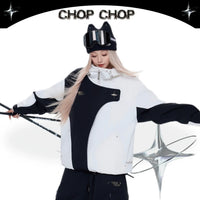 CHOPCHOP Asymmetrical Colorblock Padded Snow Suit