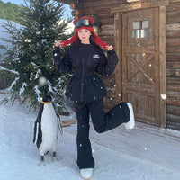 Skibear Elegant Slim-Fit Black Ski Suit