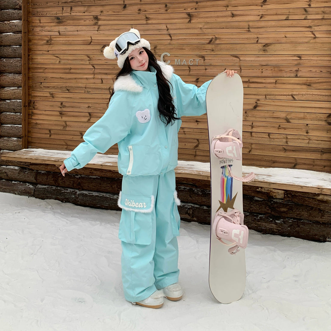 Skibear Arctic Mint Bear Skiing Suit
