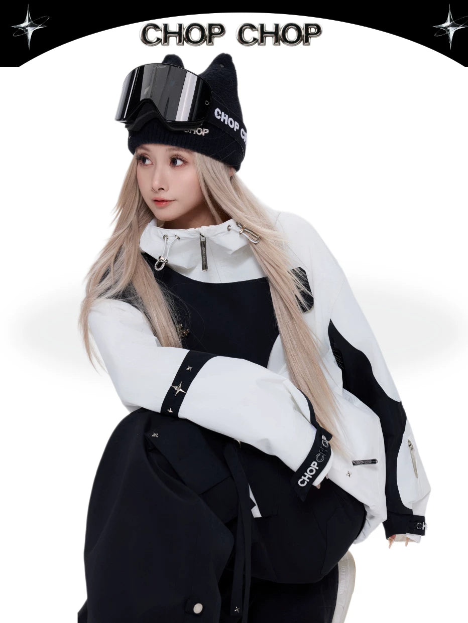 CHOPCHOP Asymmetrical Colorblock Padded Snow Suit
