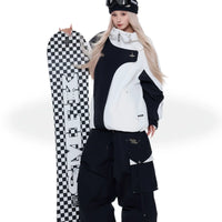 CHOPCHOP Asymmetrical Colorblock Padded Snow Suit