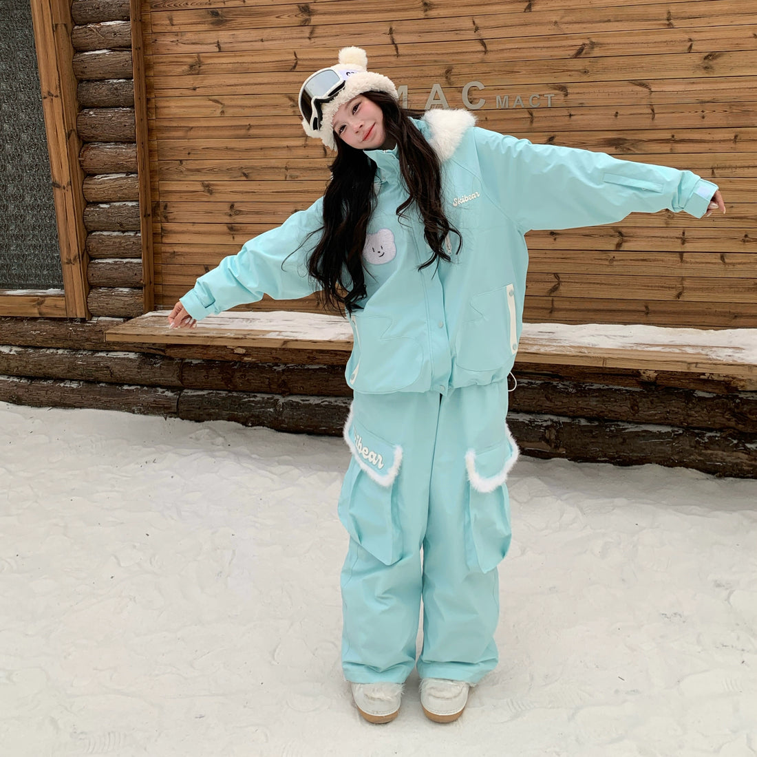 Skibear Arctic Mint Bear Skiing Suit