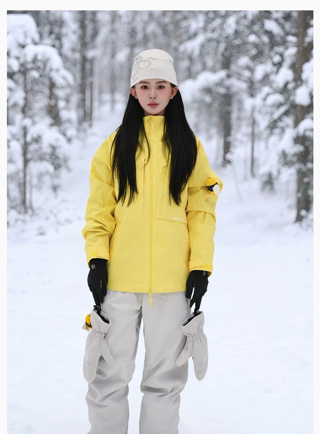 POSITIBEETY 3L Alpine Charm Padded Snow Jacket - Yellow