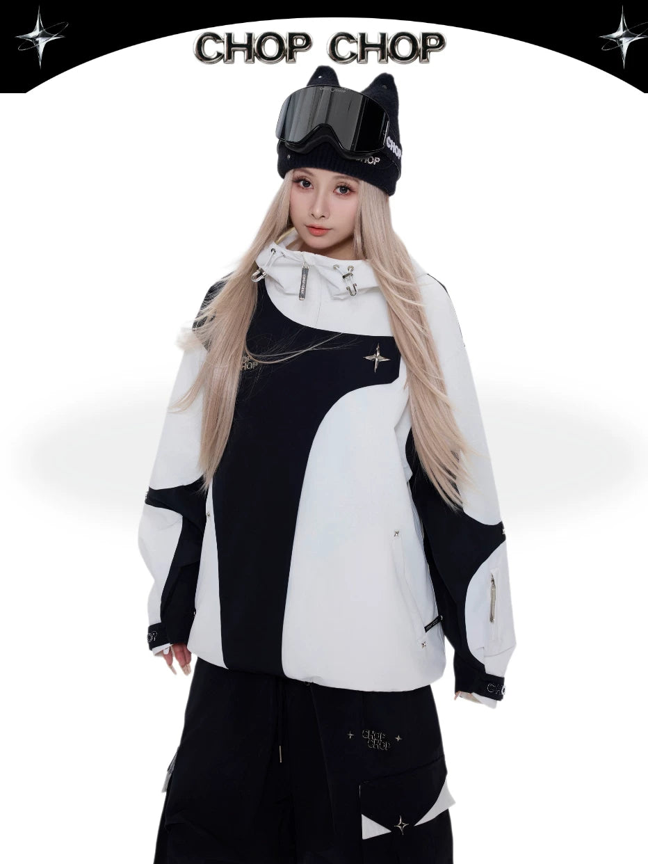CHOPCHOP Asymmetrical Colorblock Padded Snow Suit