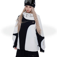 CHOPCHOP Asymmetrical Colorblock Padded Snow Suit