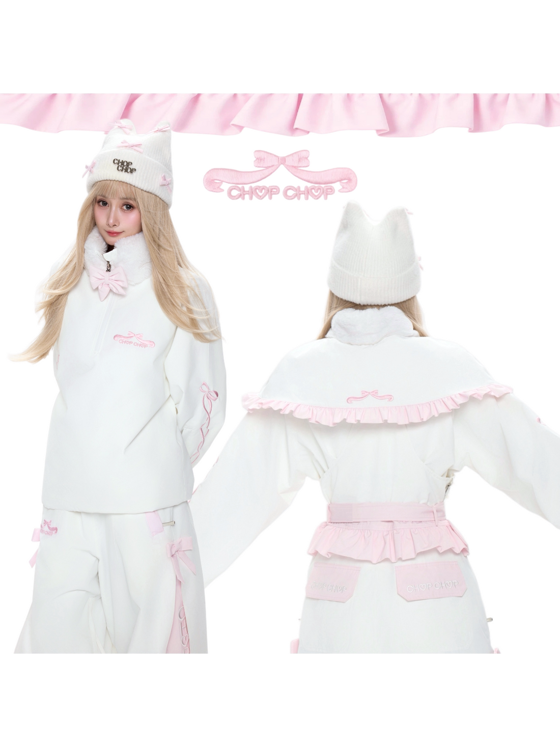 CHOPCHOP Bowknot Ruffle Padded Snow Suit