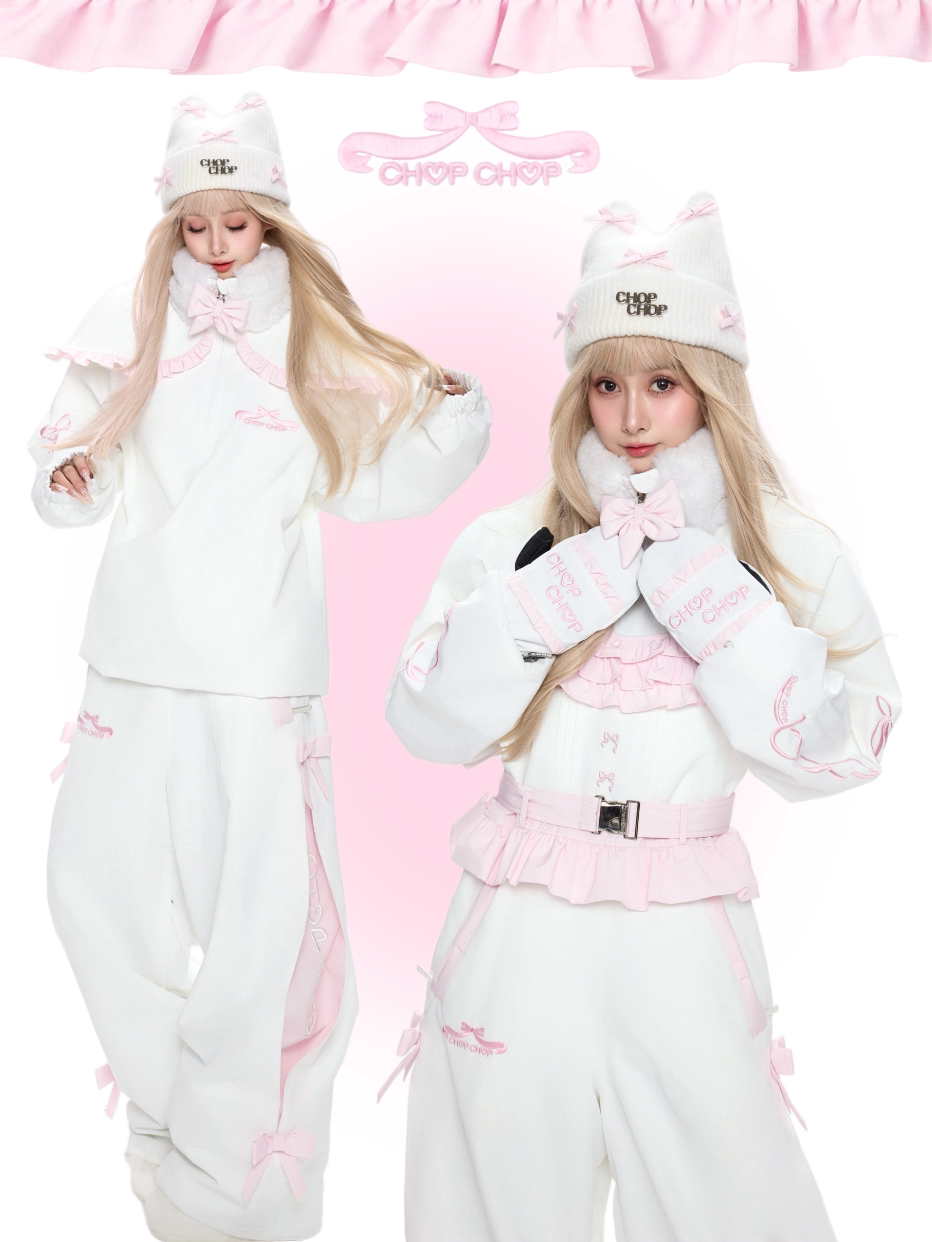 CHOPCHOP Bowknot Ruffle Padded Snow Suit
