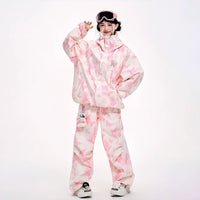 Lovely Ant Butterfly Print Waterproof Ski Suit Set