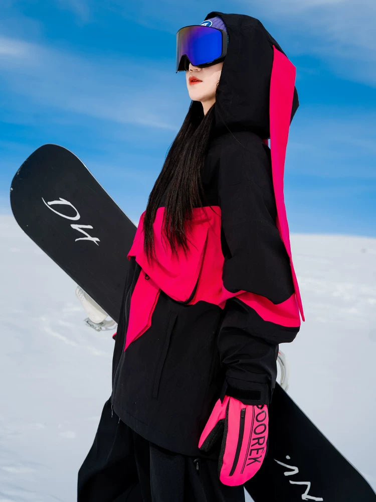 DOOREK Women’s Giant Bowknot Waterproof Ski Suit