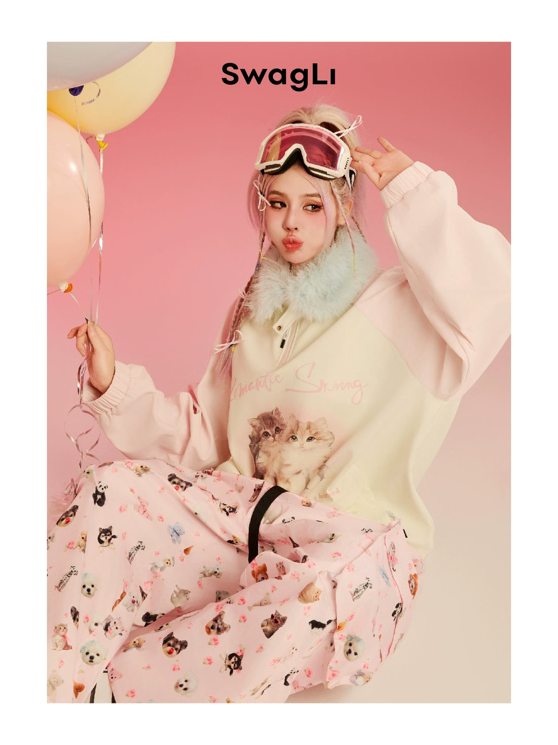 Swagli Cat vs Dog Battle Snowboarding Pants