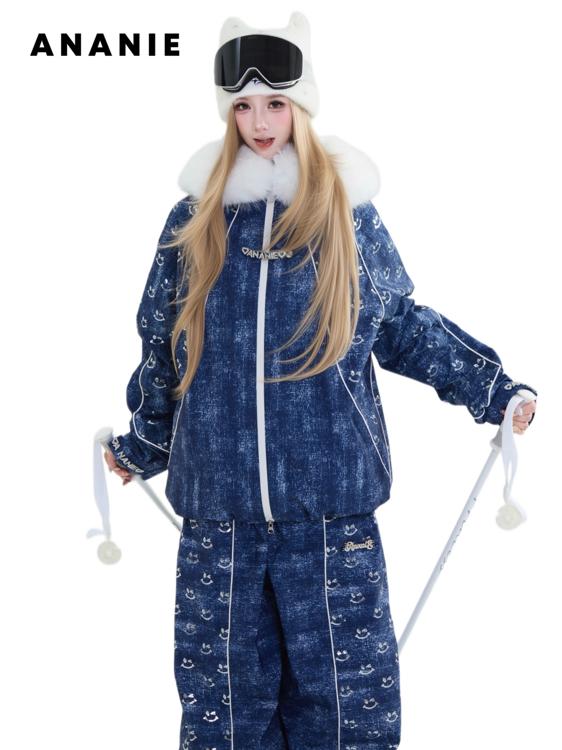 Ananie Fluffy Snow Cloud Women’s 3L Waterproof Ski Jacket & Pants Set