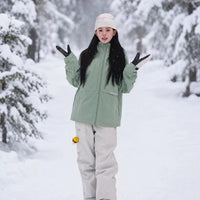 POSITIBEETY 3L Alpine Charm Padded Snow Jacket - Dusty Green