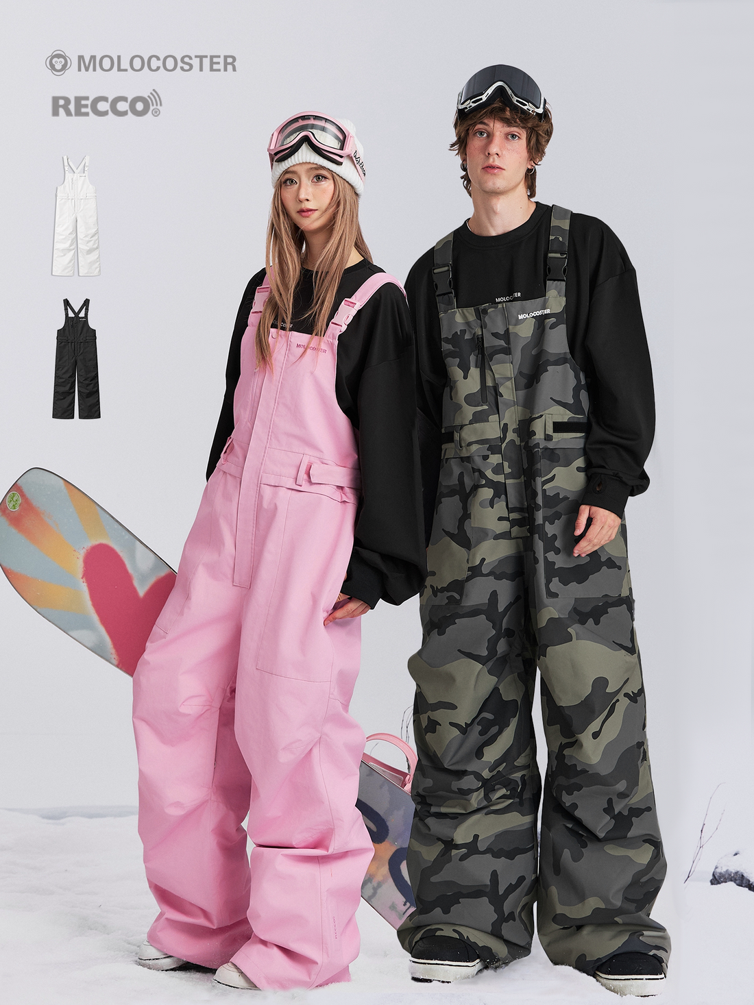 Molocoster 40K RECCO Waterproof Ski Bib Pants