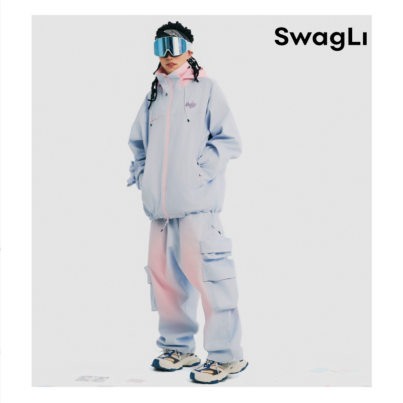 Swagli Bubble Gum Oversize Snowboarding Jacket & Pants