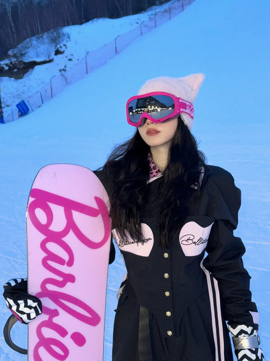BCG Black & Pink Slim Fit Insulated One-Piece Ski Suit