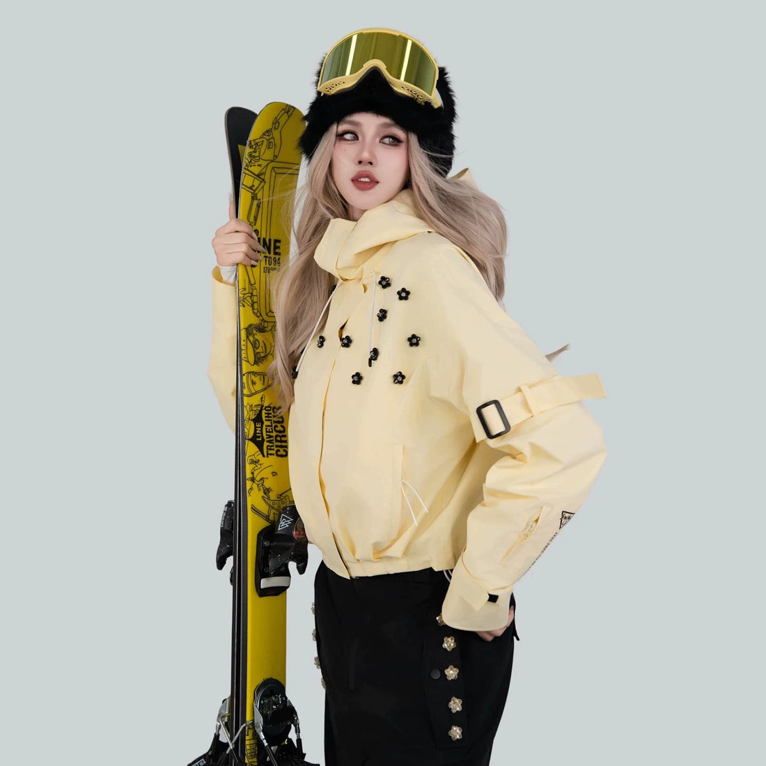 SWAGLI ShadowLine Snow Bib Pants & Cropped Jacket Set