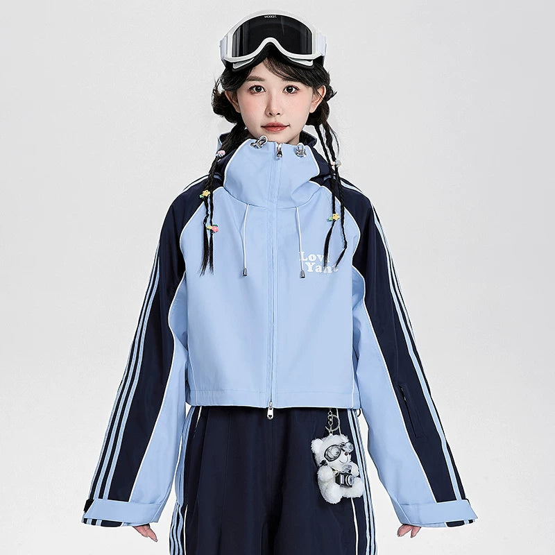 Lovely Ant Pearl-Accented Waterproof Ski Suit Set
