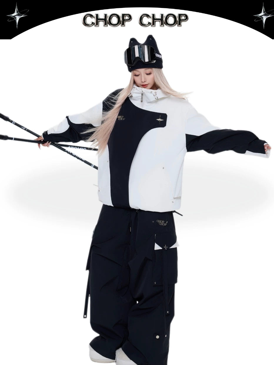 CHOPCHOP Asymmetrical Colorblock Padded Snow Suit