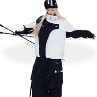 CHOPCHOP Asymmetrical Colorblock Padded Snow Suit
